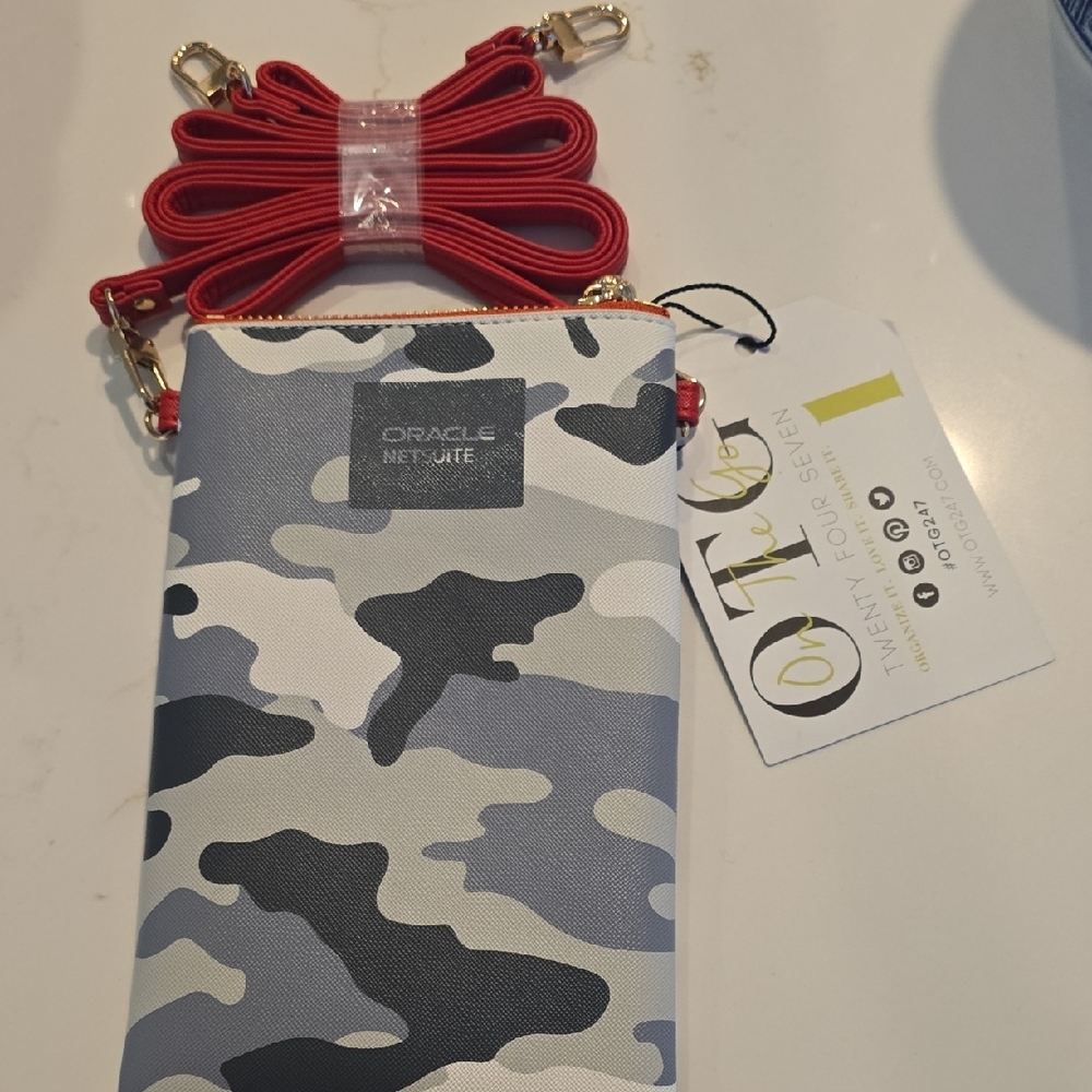 Camouflage Crossbody Bag - Red Strap